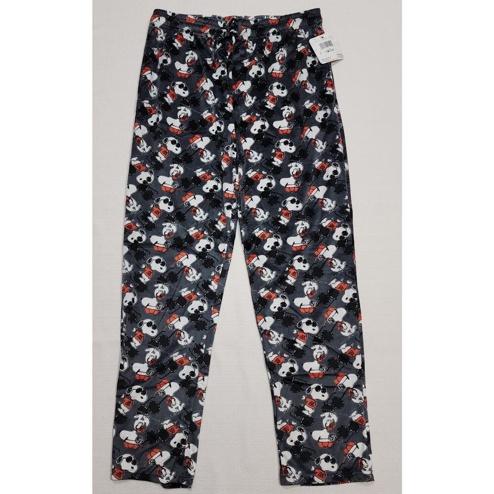 Snoopy black pajamas pants men's Large